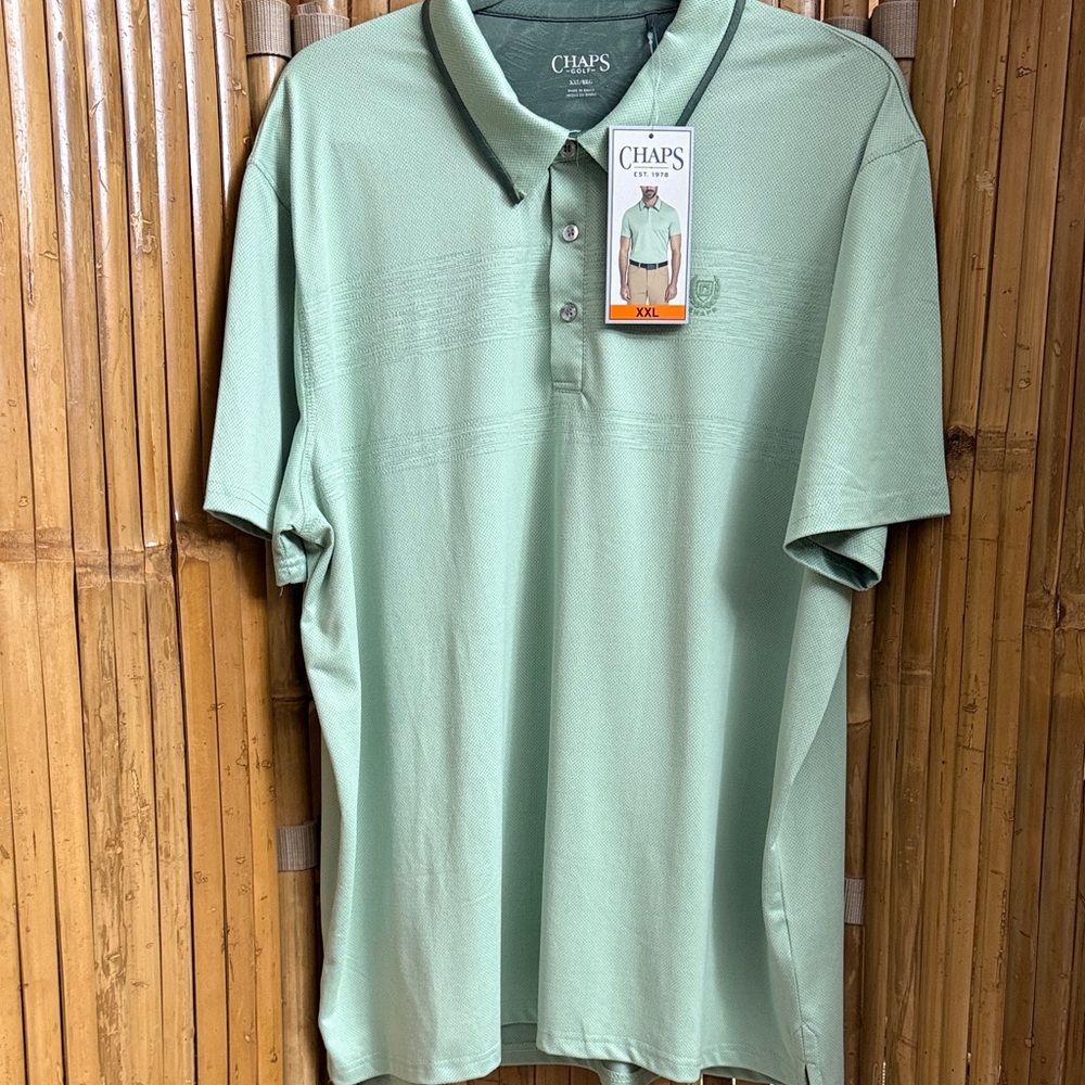 Chaps Men's Mint Green Polo Shirt. Size XXL NWT